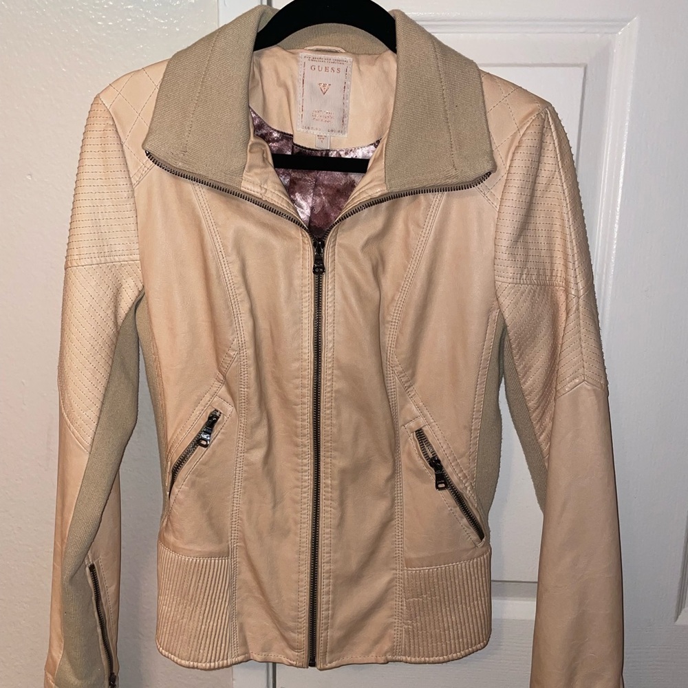 Guess Tan Leather Jacket